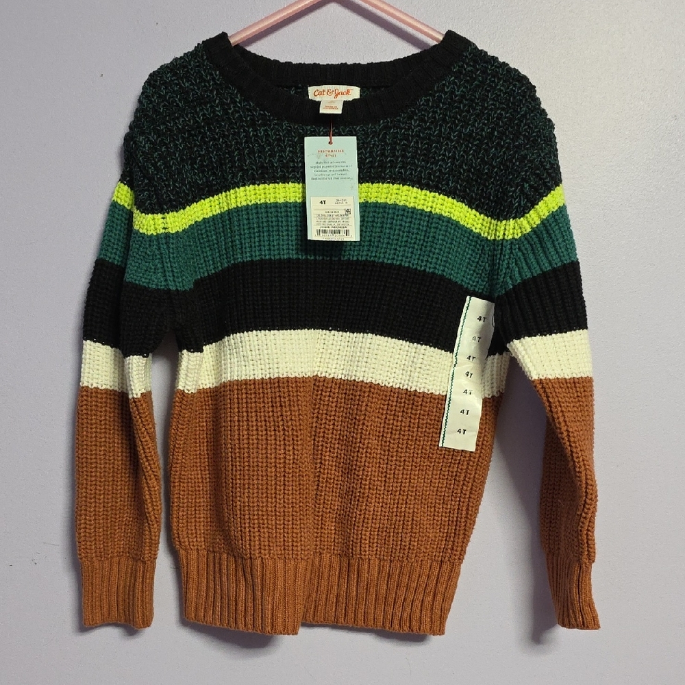 Cat & Jack Toddler Colorful Crewneck Sweater - Picture 1 of 4